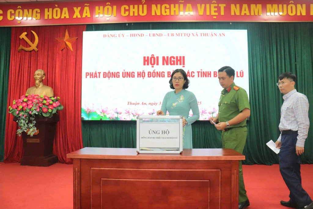 Xã Thuận An phát động ủng hộ nhân dân các tỉnh bị thiệt hại do mưa bão Xã Thuận An phát động ủng hộ nhân dân các tỉnh bị thiệt hại do mưa bão