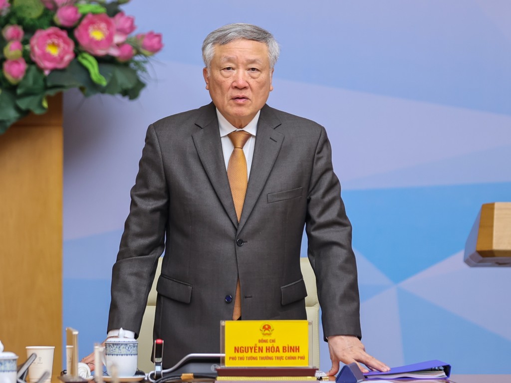 Phó Thủ tướng Thường trực Chính phủ Nguyễn Hoà Bình phát biểu - Ảnh: VGP/Nhật Bắc Phó Thủ tướng Thường trực Chính phủ Nguyễn Hoà Bình phát biểu - Ảnh: VGP/Nhật Bắc