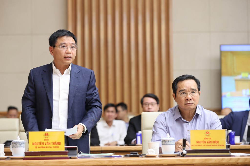 Bộ trưởng Bộ Tài chính Nguyễn Văn Thắng phát biểu - Ảnh: VGP/Nhật Bắc Bộ trưởng Bộ Tài chính Nguyễn Văn Thắng phát biểu - Ảnh: VGP/Nhật Bắc