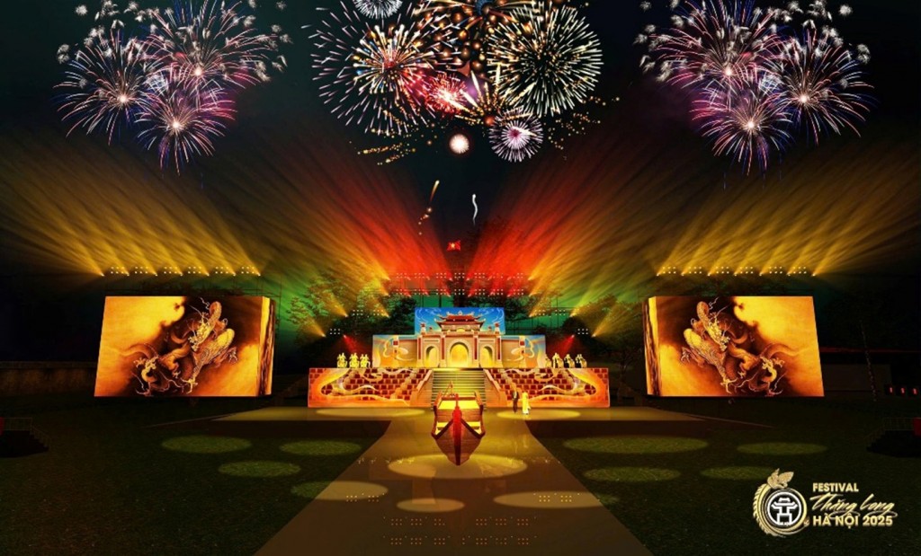 Phối cảnh sân khấu Lễ khai mạc Festival Thăng Long - Hà Nội 2025