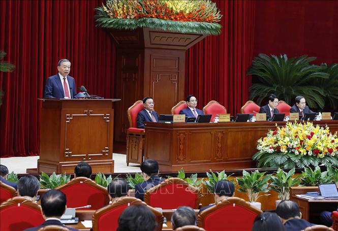 Phát biểu của Tổng Bí thư Tô Lâm tại Hội nghị lần thứ 14 Ban Chấp hành Trung ương Đảng khóa XIII Chú thích ảnh