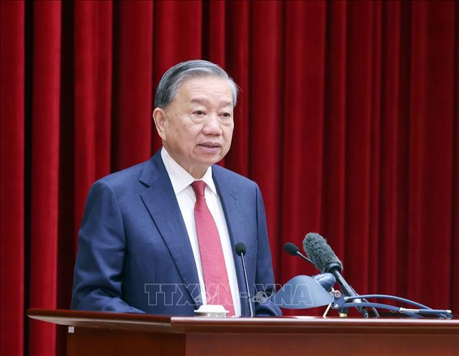 Phát biểu của Tổng Bí thư Tô Lâm tại Hội nghị lần thứ 14 Ban Chấp hành Trung ương Đảng khóa XIII Chú thích ảnh