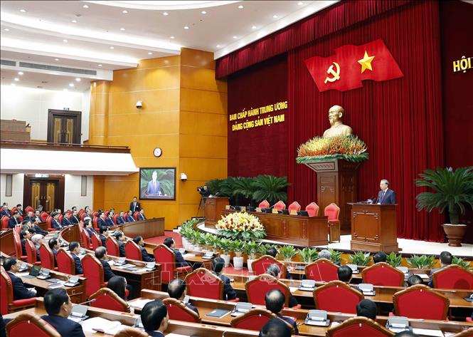 Bế mạc Hội nghị lần thứ 14 Ban Chấp hành Trung ương Đảng khóa XIII Chú thích ảnh