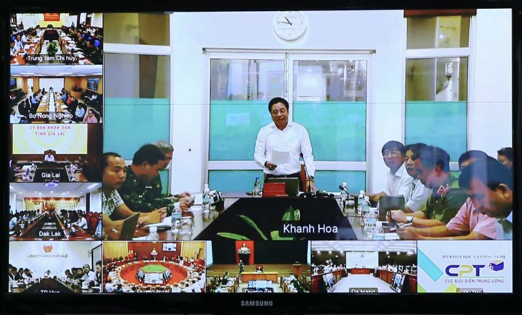 Chủ tịch UBND tỉnh Khánh Hòa Nguyễn Khắc Toàn: Tỉnh đã kích hoạt phương án ứng phó ở cấp độ 3, thành lập 9 tổ công tác và lập năm đoàn kiểm tra sẵn sàng ứng trực tại các vị trí xung yếu - Ảnh: VGP/Minh Khôi Chủ tịch UBND tỉnh Khánh Hòa Nguyễn Khắc Toàn: Tỉnh đã kích hoạt phương án ứng phó ở cấp độ 3, thành lập 9 tổ công tác và lập năm đoàn kiểm tra sẵn sàng ứng trực tại các vị trí xung yếu - Ảnh: VGP/Minh Khôi