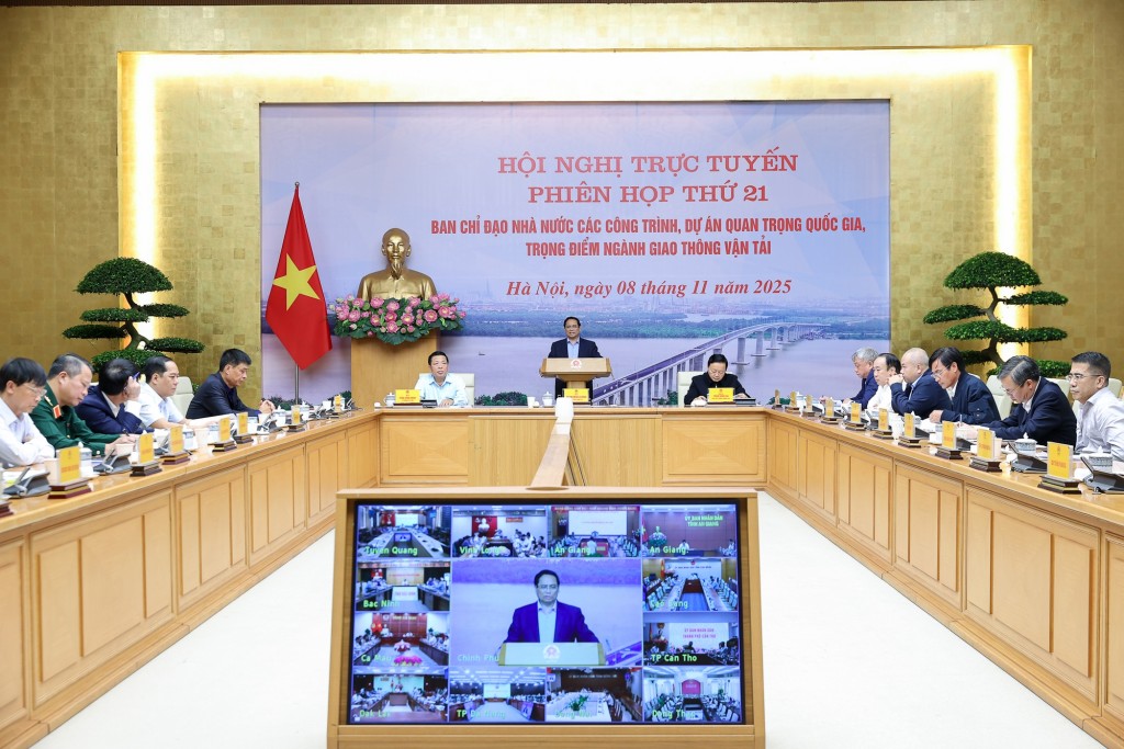 Thủ tướng Chính phủ Phạm Minh Chính, Trưởng Ban Chỉ đạo Nhà nước các công trình, dự án quan trọng quốc gia, trọng điểm ngành giao thông vận tải chủ trì phiên họp thứ 21 của Ban Chỉ đạo - Ảnh: VGP/Nhật Bắc Thủ tướng Chính phủ Phạm Minh Chính, Trưởng Ban Chỉ đạo Nhà nước các công trình, dự án quan trọng quốc gia, trọng điểm ngành giao thông vận tải chủ trì phiên họp thứ 21 của Ban Chỉ đạo - Ảnh: VGP/Nhật Bắc