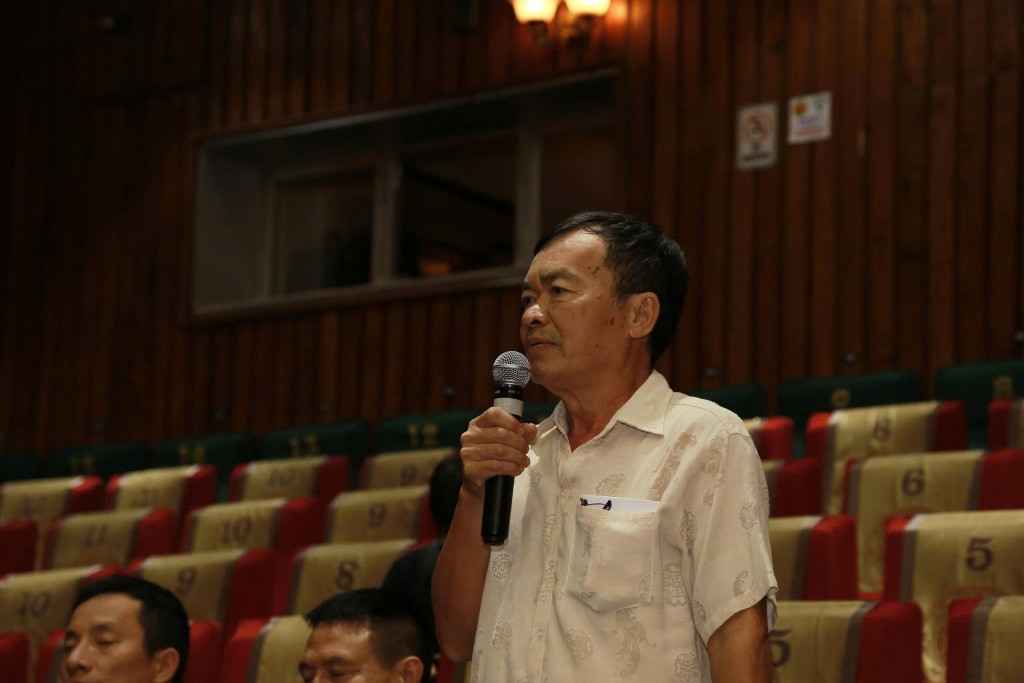 Trưởng phường Phạm Văn Mão - phường rối nước Đào Thục chia sẻ về hoạt động lưu truyền và phát huy giá trị múa rối nước tại địa phương