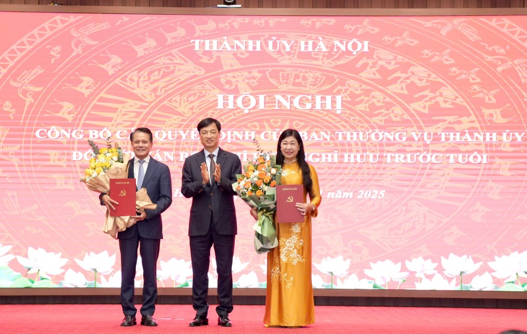 Trao Quyết định nghỉ hưu cho hai Ủy viên Ban Thường vụ Thành uỷ