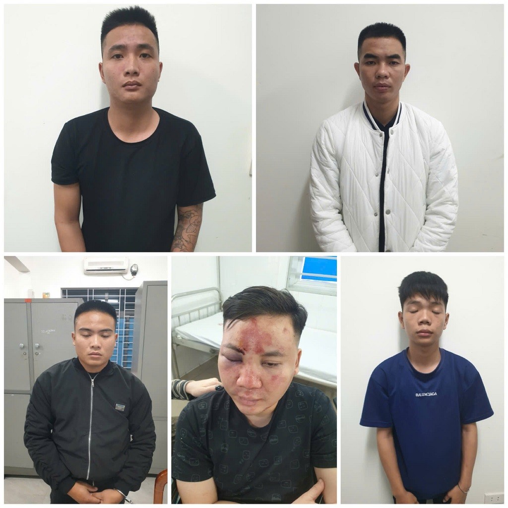 Các đối tượng bị tạm giữ về hành vi gây rối trật tự công cộng