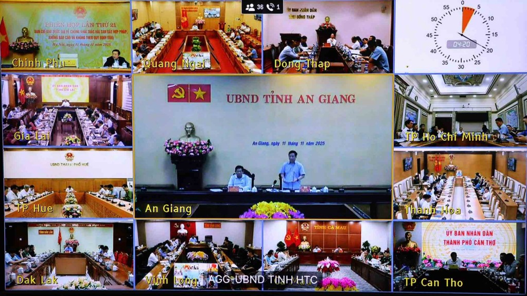 Phiên họp kết nối trực tuyến các tỉnh, thành phố ven biển (ảnh: Như Ngọc)