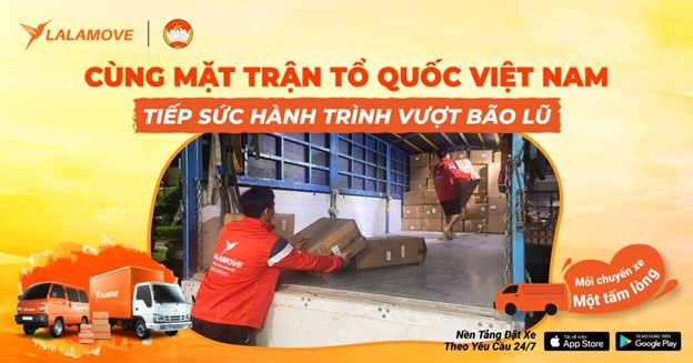 ặt trận Tổ quốc Việt Nam TP Hồ Chí Minh tổ chức những chuyến xe 0 đồng, vận chuyển hàng tấn nhu yếu phẩm đến các tỉnh miền Trung chịu ảnh hưởng nặng nề bởi bão lũ