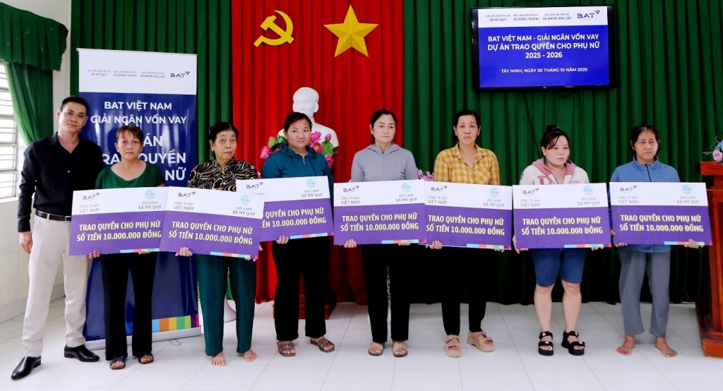 BAT Việt Nam tiếp tục phối hợp cùng Hội Liên hiệp Phụ nữ tỉnh Tây Ninh tổ chức giải ngân vốn vay không lãi suất trong khuôn khổ chương trình “Trao quyền cho phụ nữ” giai đoạn 2025-2026.
