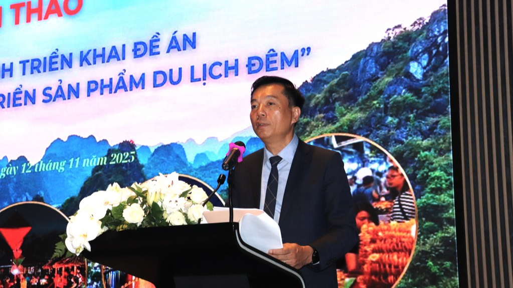 Ông Nguyễn Lâm Nguyên, Phó Giám đốc Sở Văn hóa, Thể thao và Du lịch tỉnh Quảng Ninh phát biểu tại hội thảo Ông Nguyễn Lâm Nguyên, Phó Giám đốc Sở Văn hóa, Thể thao và Du lịch tỉnh Quảng Ninh phát biểu tại hội thảo