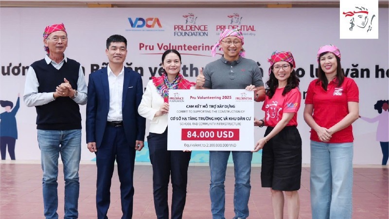 Prudential cam kết hỗ trợ xây dựng cơ sở hạ tầng trường học và khu dân cư lên đến 84.000 USD (tương đương 2,1 tỷ đồng)