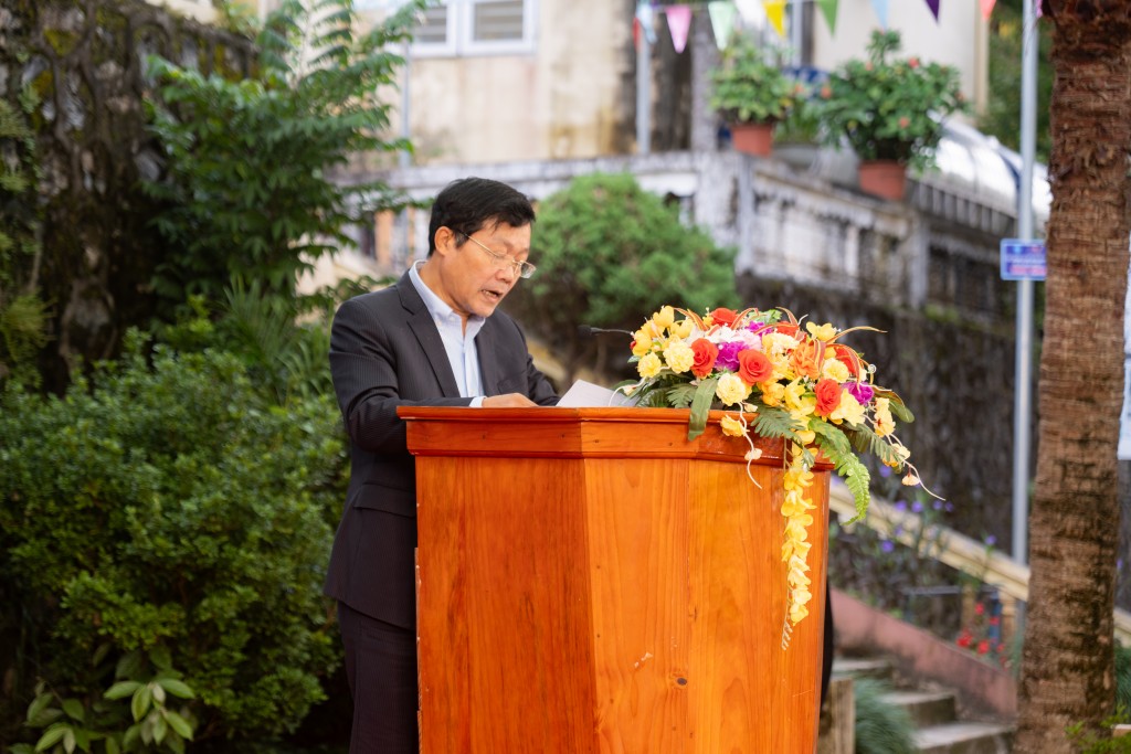 Ông Nguyễn Văn Tiến, Phó cục trưởng Cục Quản lý đê điều và Phòng, chống thiên phát biểu khai mạc