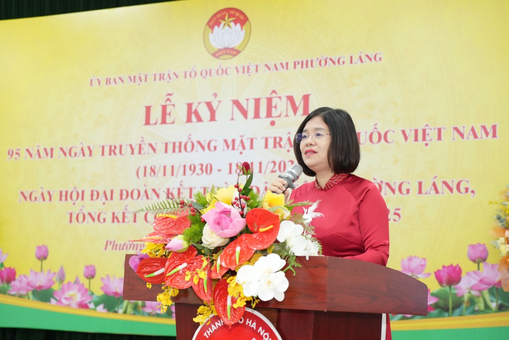 Đồng chí Nguyễn Thị Thanh Yên - UVBTV, CT UBMTTQ Việt Nam Phường Láng xác định 10 chỉ tiêu, 2 khâu đột phá và 6 chương trình hành động; phấn đấu đạt các chỉ tiêu quan trọng trong Nghị quyết Đại hội đã đề ra Đồng chí Nguyễn Thị Thanh Yên - UVBTV, CT UBMTTQ Việt Nam Phường Láng xác định 10 chỉ tiêu, 2 khâu đột phá và 6 chương trình hành động; phấn đấu đạt các chỉ tiêu quan trọng trong Nghị quyết Đại hội đã đề ra