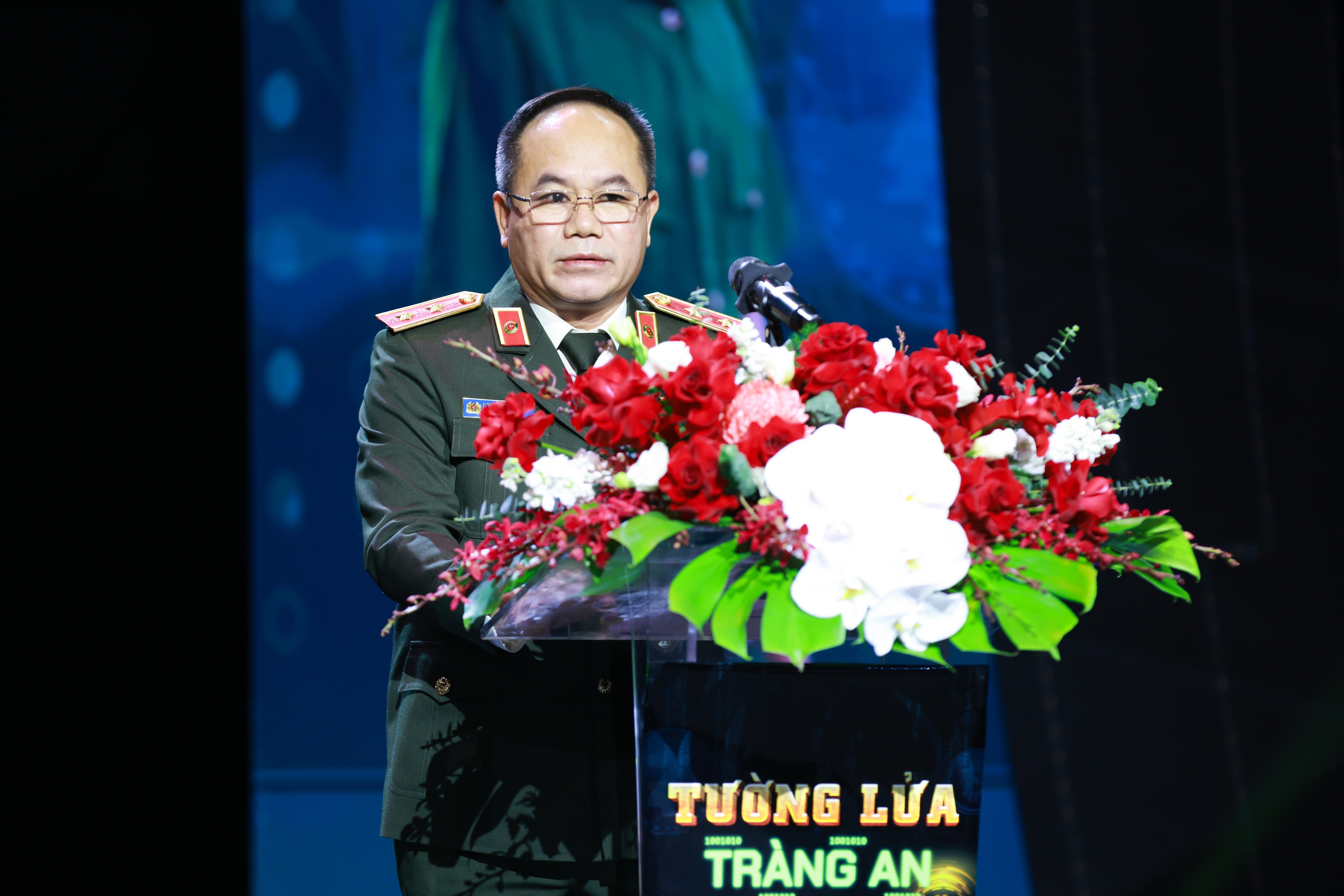 Trung tướng Nguyễn Thanh Tùng - Ủy viên Ban Thường vụ Thành ủy, Bí thư Đảng ủy, Giám đốc CATP Hà Nội  phát biểu tại lễ ra mắt bộ phim