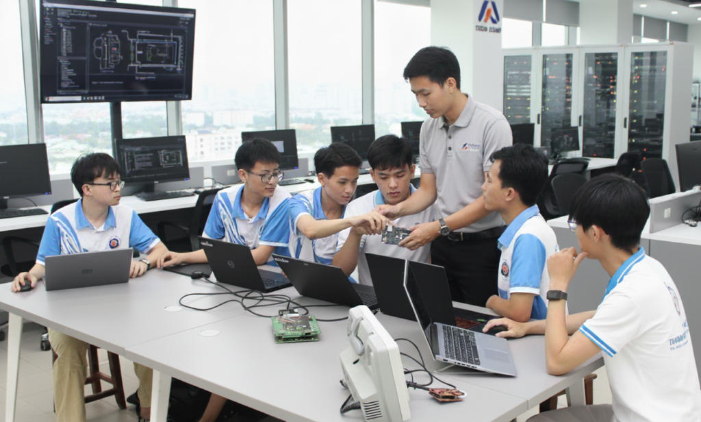 Sinh viên trường Đại học Sư phạm Kỹ thuật (Đại học Đà Nẵng) trong một kỳ thực tập tại doanh nghiệp