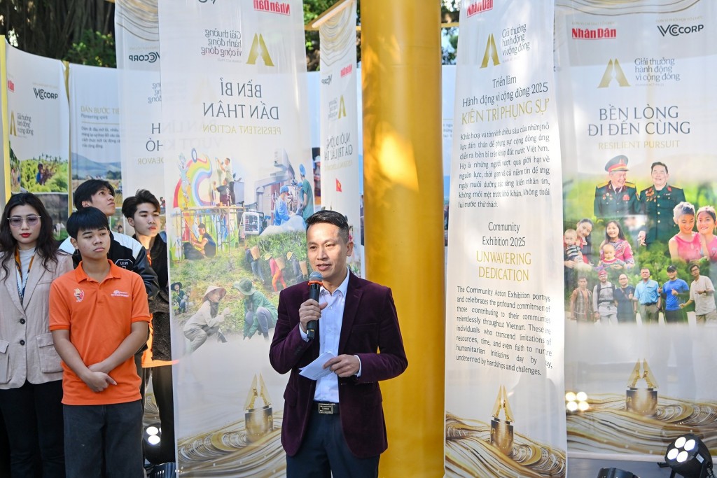 Giám đốc dự án Giải thưởng Hành động vì Cộng đồng 2025 Bùi Ngọc Hải phát biểu tại sự kiện Giám đốc dự án Giải thưởng Hành động vì Cộng đồng 2025 Bùi Ngọc Hải phát biểu tại sự kiện