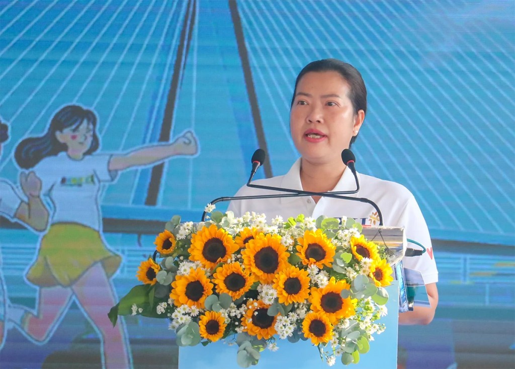 Nguyễn Thị Ngọc Điệp, Phó Chủ tịch UBND TP Cần Thơ, phát biểu chào mừng S-Race Cần Thơ 2025.