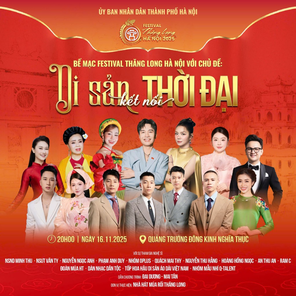 Lễ bế mạc Festival Thăng Long - Hà Nội 2025 có sự tham gia của nhiều nghệ sĩ nổi tiếng