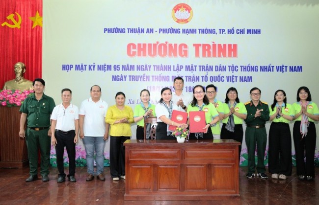 Phường Thuận An và Hạnh Thông: Kỷ niệm 95 năm MTTQ Việt Nam và ký kết nghĩa tại Tà Thiết