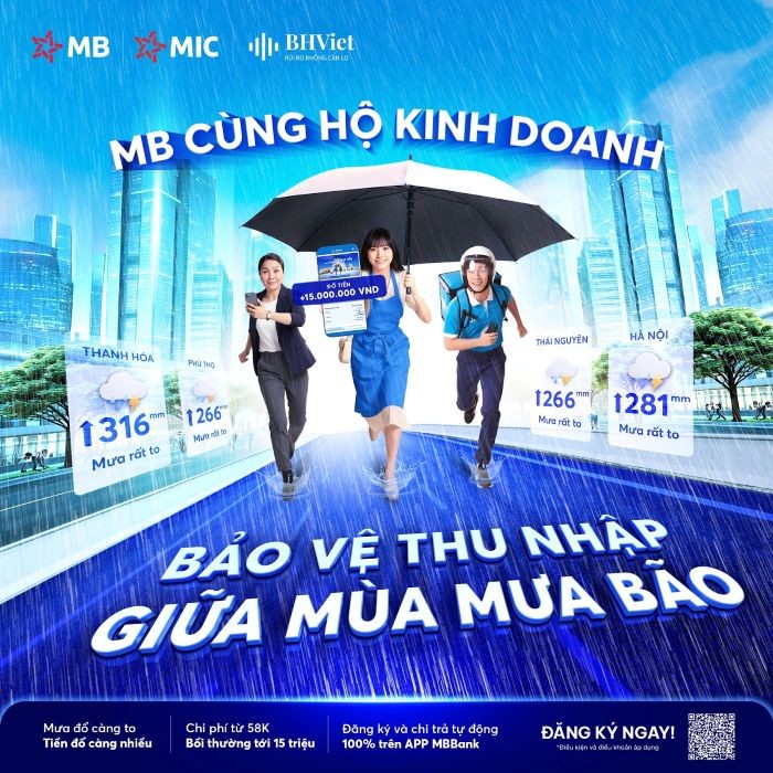 Nhẹ gánh lo âu nhờ MB bảo vệ nguồn thu nhập mùa mưa bão Nhẹ gánh lo âu nhờ MB bảo vệ nguồn thu nhập mùa mưa bão