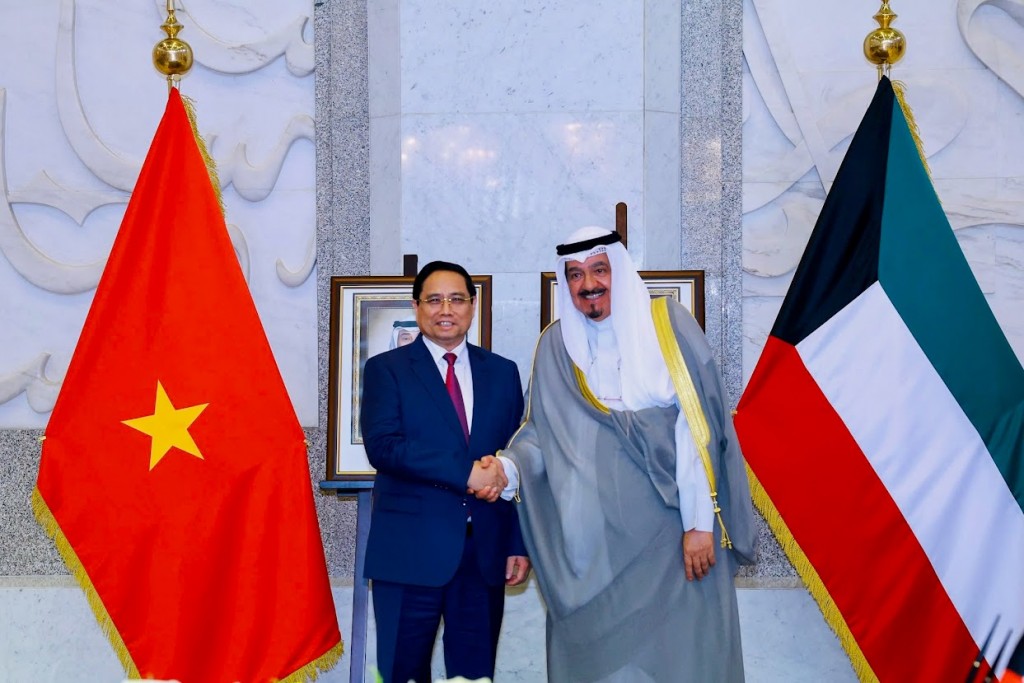 Thủ tướng Chính phủ Phạm Minh Chính hội đàm với Thủ tướng Nhà nước Kuwait Sheikh Ahmad Al-Abdullah Al-Sabah- Ảnh: VGP/Nhật Bắc Thủ tướng Chính phủ Phạm Minh Chính hội đàm với Thủ tướng Nhà nước Kuwait Sheikh Ahmad Al-Abdullah Al-Sabah- Ảnh: VGP/Nhật Bắc