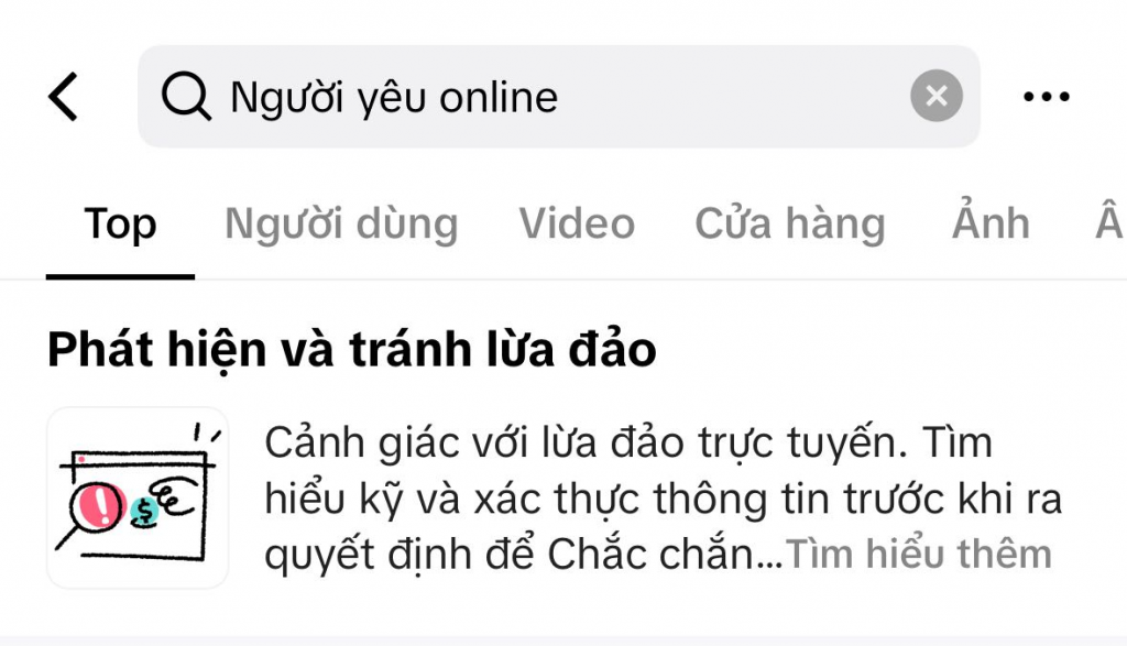 TikTok gửi cảnh báo lừa đảo trực tuyến trực tiếp trong ứng dụng