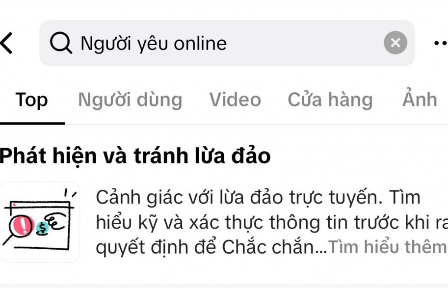 TikTok gửi cảnh báo lừa đảo trực tuyến trực tiếp trong ứng dụng
