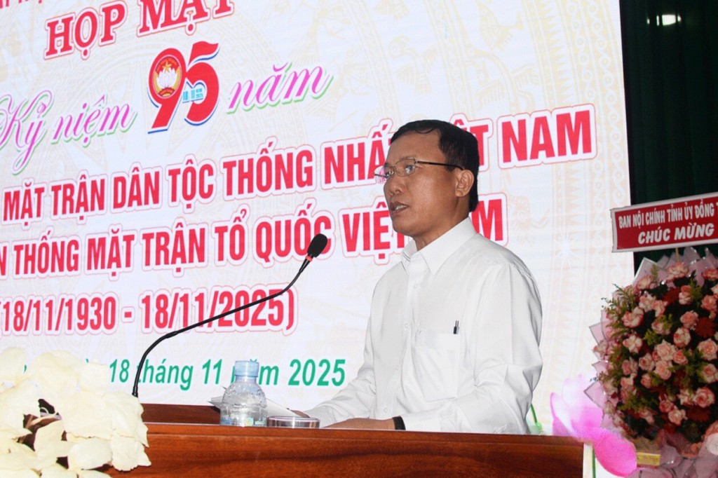 Trần Văn Thi, Phó Chủ tịch Ủy ban MTTQ tỉnh ôn truyền thống kỷ niệm 95 năm Ngày thành lập Mặt trận Dân tộc thống nhất Việt Nam - Ngày truyền thống MTTQ Việt Nam (18-11-1930 – 18-11-2025).