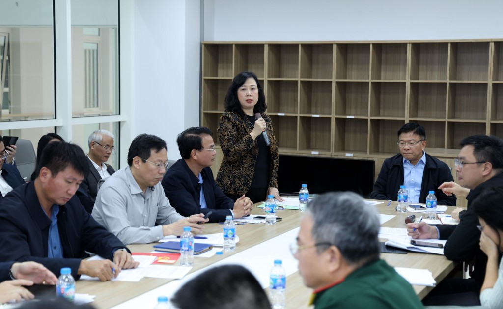 Bộ trưởng Bộ Y tế Đào Hồng Lan phát biểu tại cuộc làm việc - Ảnh: VGP/Đức Tuân