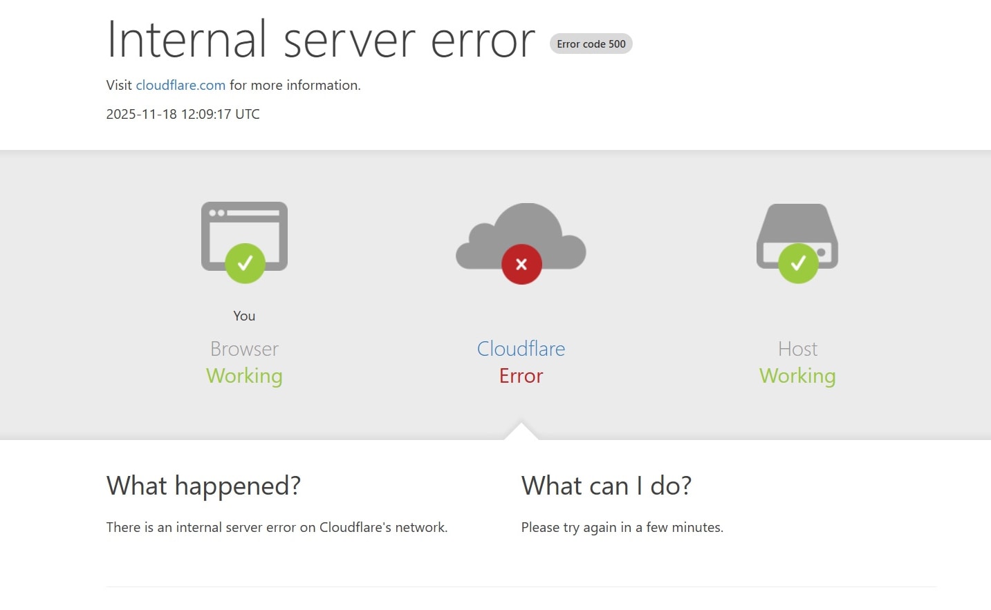 Hàng loạt trang web, dịch vụ internet toàn cầu gián đoạn do sự cố Cloudflare