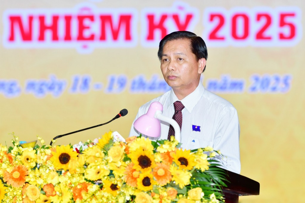 Bí thư Tỉnh ủy- Trần Văn Lâu phát biểu chỉ đạo tại Đại hội