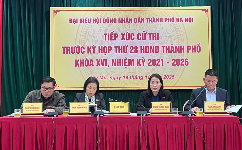 Tổ đại biểu số 12 HĐND thành phố tiếp xúc cử tri các phường Tây Mỗ, Từ Liêm, Xuân Phương, Đại Mỗ