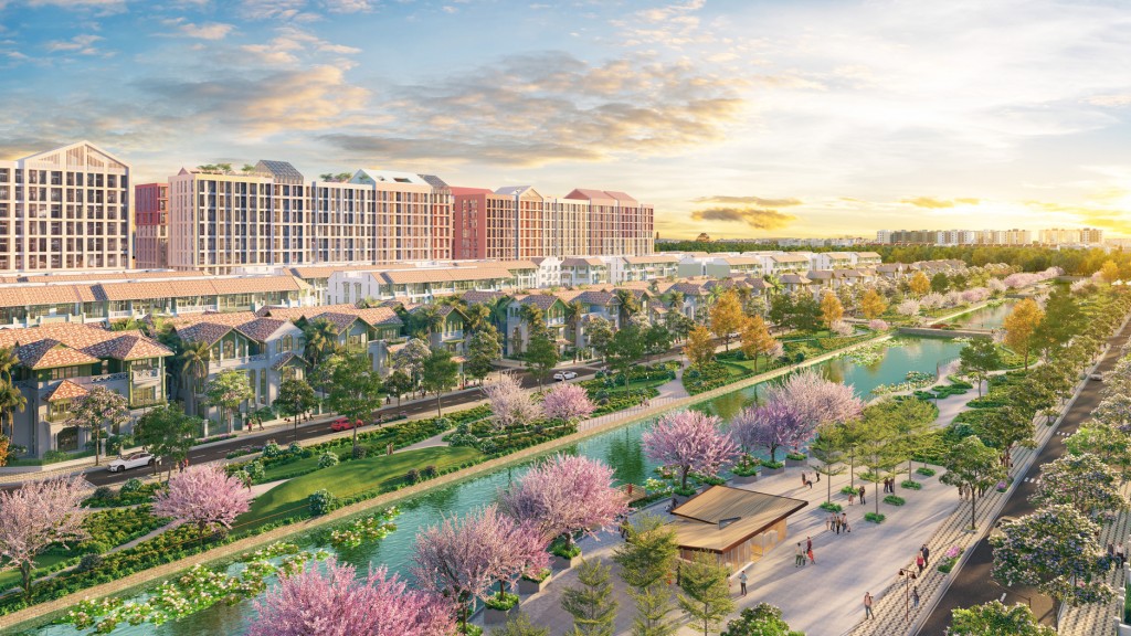 Phân khu Flora Avenue nơi giao hòa nhịp sống sôi động và không gian an yên. (Ảnh phối cảnh: Sun Property)