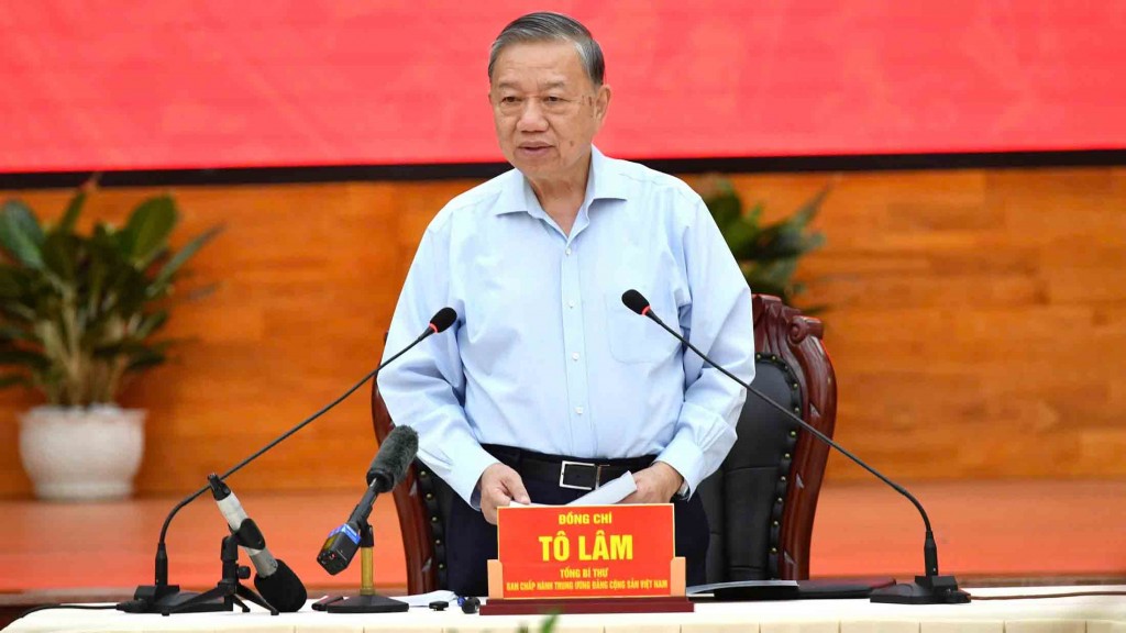 Tổng Bí thư Tô Lâm phát biểu chỉ đạo tại buổi làm việc (ảnh: Như Ngọc) Tổng Bí thư Tô Lâm phát biểu chỉ đạo tại buổi làm việc (ảnh: Như Ngọc)