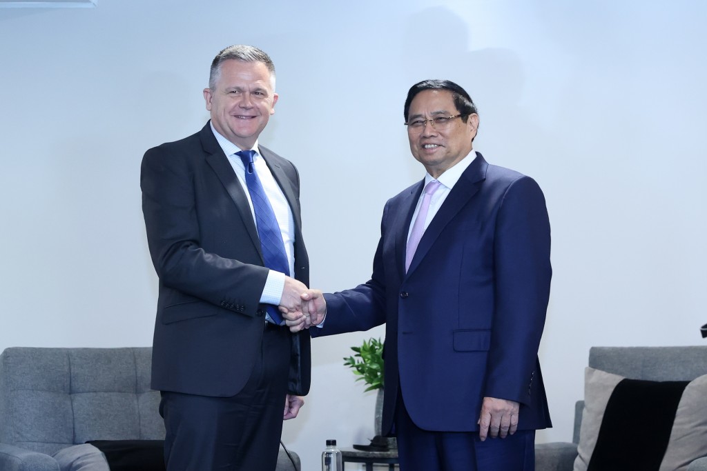 Thủ tướng Phạm Minh Chính tiếp ông De Villiers Engelbrecht – Giám đốc điều hành hãng hàng không Airlink - Ảnh: VGP/Nhật Bắc