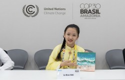 Đại diện thiếu nhi Việt Nam đầu tiên phát biểu tại Diễn đàn Biến đổi khí hậu của Liên hợp quốc