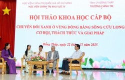 Thúc đẩy chuyển đổi xanh cho phát triển vùng Đồng bằng sông Cửu Long