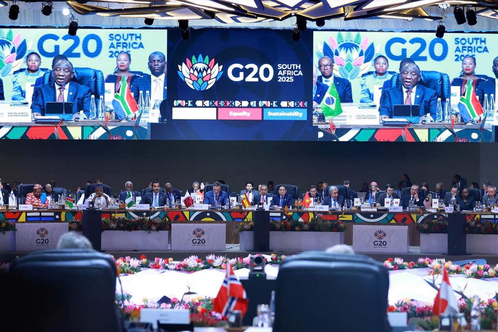 Hội nghị Thượng đỉnh G20 năm 2025 diễn ra từ ngày 22-23/11, có chủ đề là Thủ tướng Phạm Minh Chính bắt đầu các hoạt động tại Hội nghị Thượng đỉnh G20