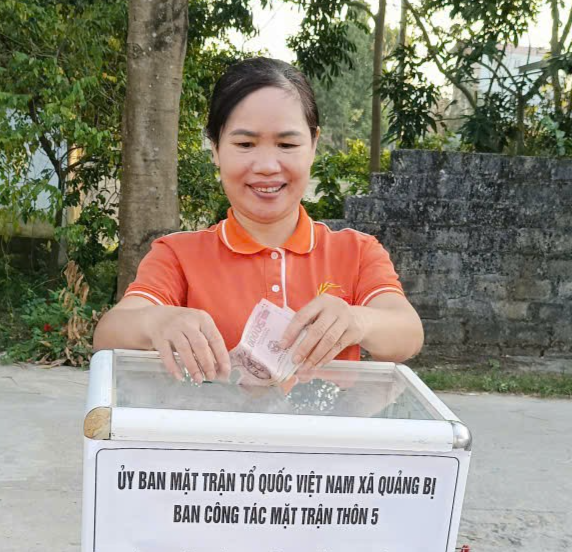 Nhân dân xã Quảng Bị hướng về đồng bào miền Trung và Tây Nguyên