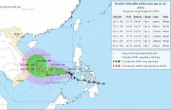 Dự báo bão số 15 sẽ tăng thêm 2 cấp trong vòng 24 giờ tới