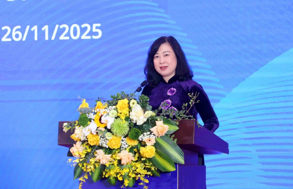 Bộ trưởng Bộ Y tế Đào Hồng Lan phát biểu tại buổi lễ - Ảnh VGP/Đức Tuân