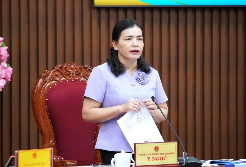 Phó Chủ tịch UBND tỉnh Quảng Ngãi Y Ngọc kết luận cuộc họp