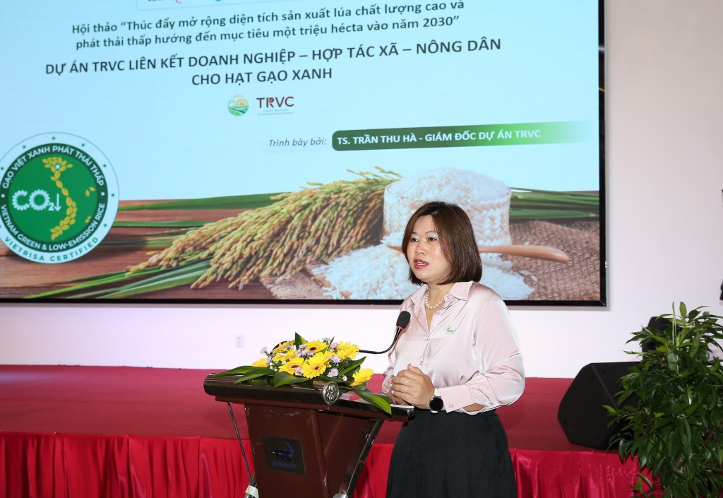 TS. Trần Thu Hà cho rằng TRVC là mô hình lõi của Đề án 1 triệu ha, tạo liên kết chuỗi điển hình và cung cấp dữ liệu thực tiễn để mở rộng diện tích