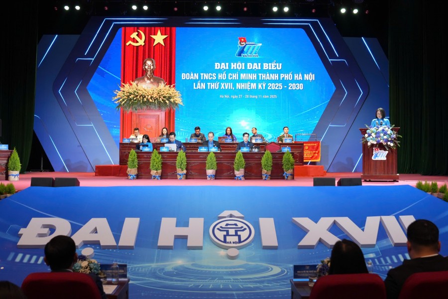 [CHÙM ẢNH] Phiên thứ nhất Đại hội đại biểu Đoàn TNCS Hồ Chí Minh TP Hà Nội