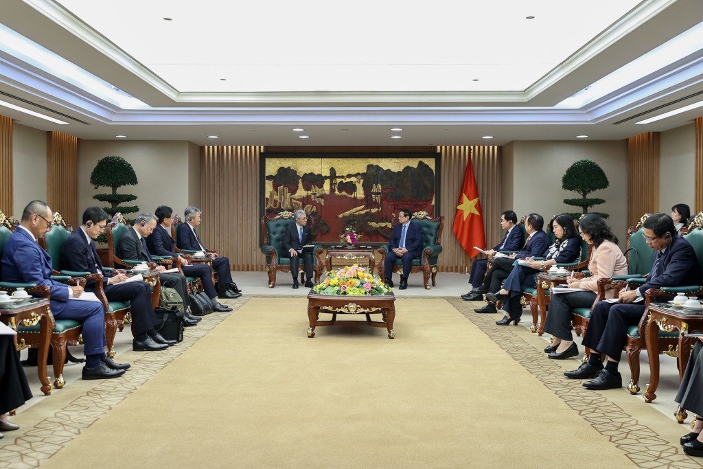 Chủ tịch kiêm Tổng Giám đốc điều hành Tập đoàn Mitsui đánh giá Việt Nam đang phát triển nhanh, mạnh với tầm nhìn dài hạn; cho biết Mitsui cam kết hợp tác, đầu tư lâu dài và mong tiếp tục đóng góp cho tầm nhìn phát triển quốc gia, trong đó có lĩnh vực năng lượng của Việt Nam.- Ảnh: VGP/Nhật Bắc