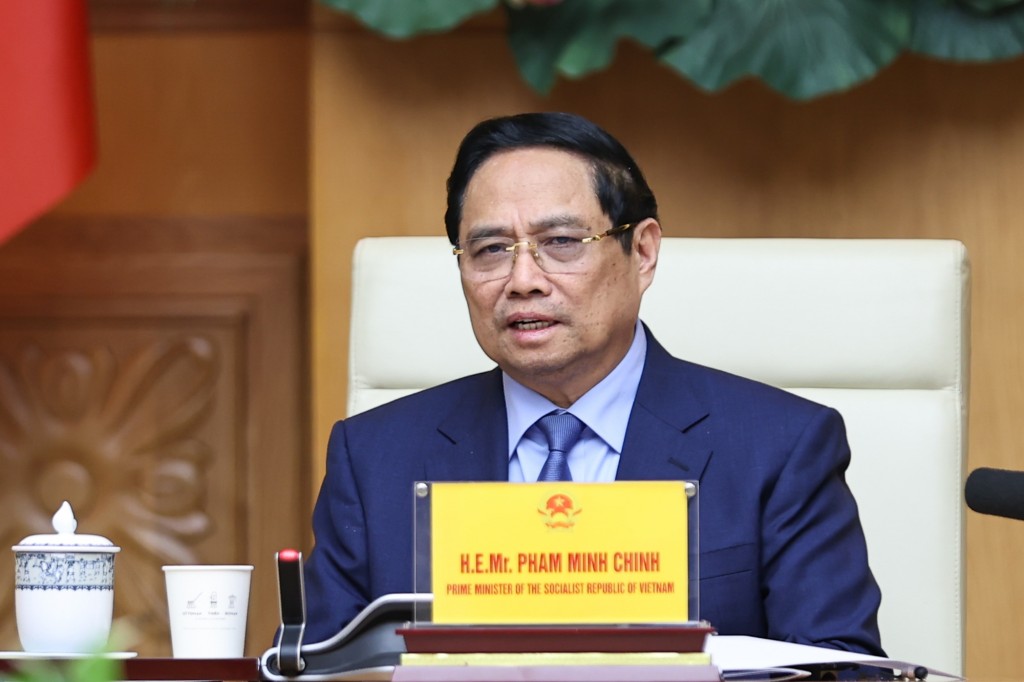 Thủ tướng nêu rõ, Chính phủ Việt Nam rất coi trọng, đánh giá cao những đóng góp thiết thực, hiệu quả của EU - ABC, EuroCham và các doanh nghiệp thành viên đối với sự phát triển kinh tế – xã hội của Việt Nam và quan hệ Việt Nam - EU và ASEAN - EU thời gian qua - Ảnh: VGP/Nhật Bắc