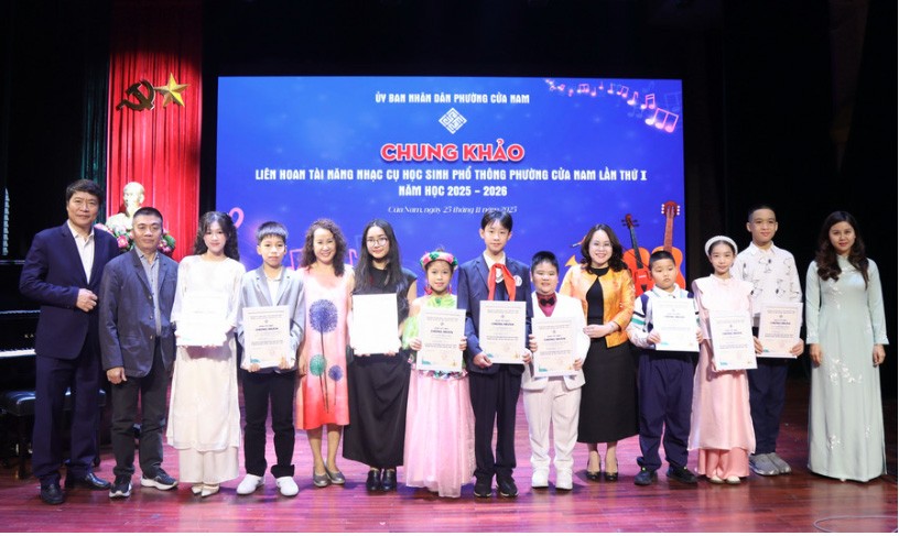 Liên hoan nhạc cụ học sinh phổ thông phường Cửa Nam đã chọn được những thí sinh xuất sắc nhất