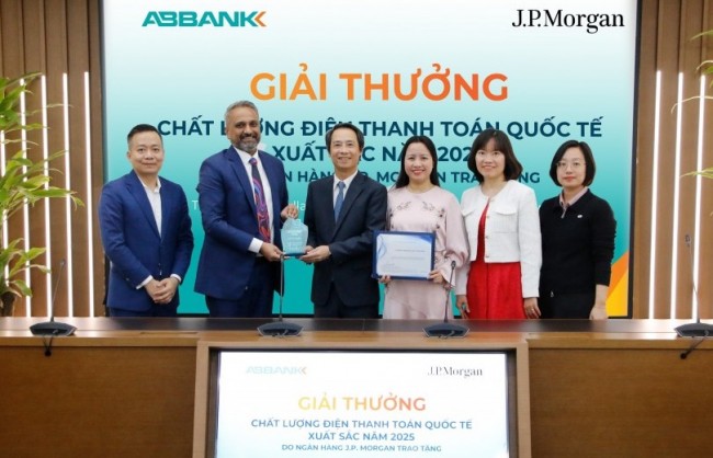 ABBANK được J.P. Morgan vinh danh chất lượng điện thanh toán quốc tế xuất sắc 2 năm liên tiếp